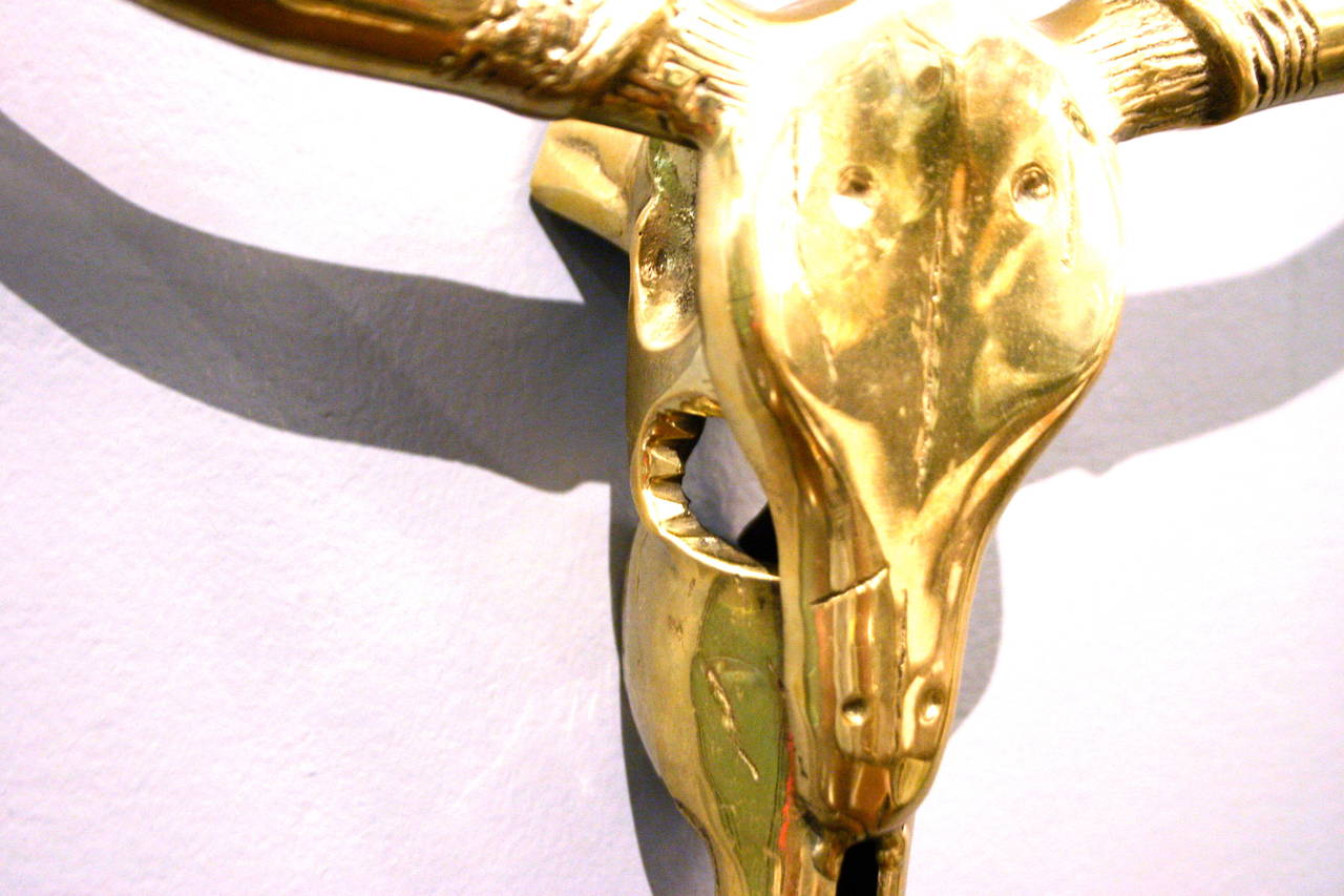 20th Century Brass Longhorn Sculpture