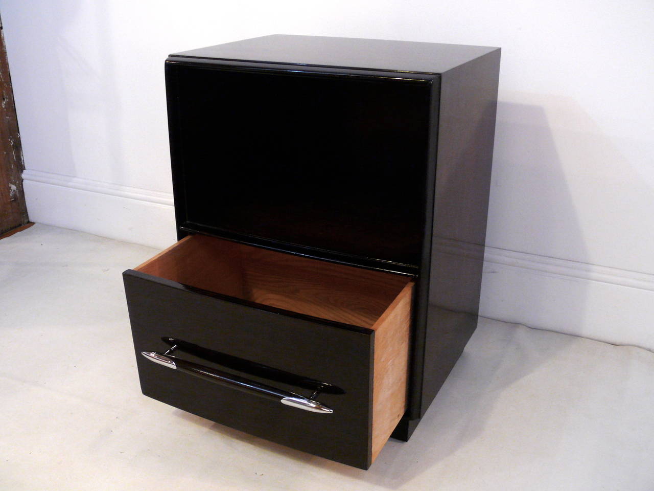 Nickel Pair of T.H. Robsjohn-Gibbings End Tables