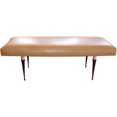 Mid Century Leather Bench