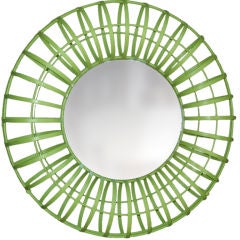 Round Lime Green Mirror