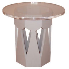 Lacquer and Lucite Side Table