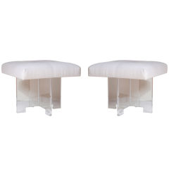 Pair Lucite Benches