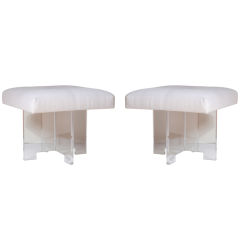 Pair Lucite Benches