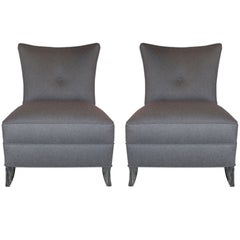 Used Pair 1940's Cerused Slipper Chairs