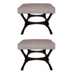 Pair Mid Century Sculptural Benches