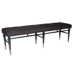 Elegant Cerused Oak Upholstered Bench