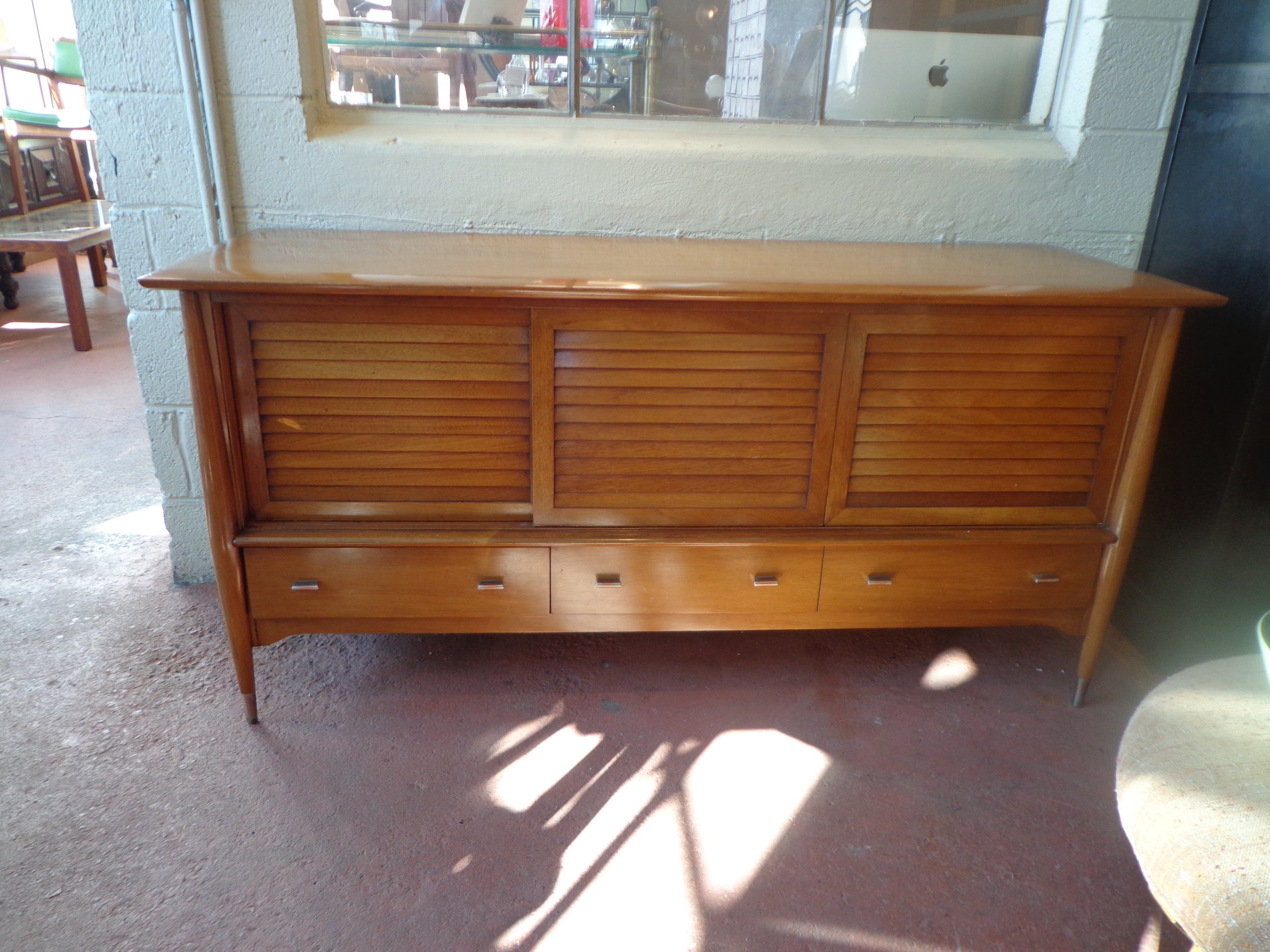 Solid walnut console by Rway