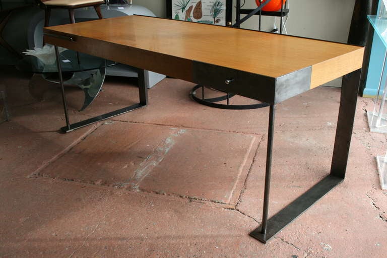 steel wood desk