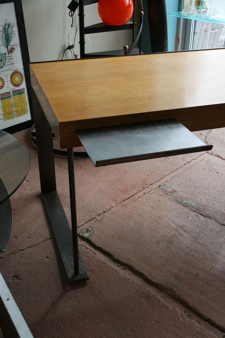 Late 20th Century Steel and Wood Desk in the International Style