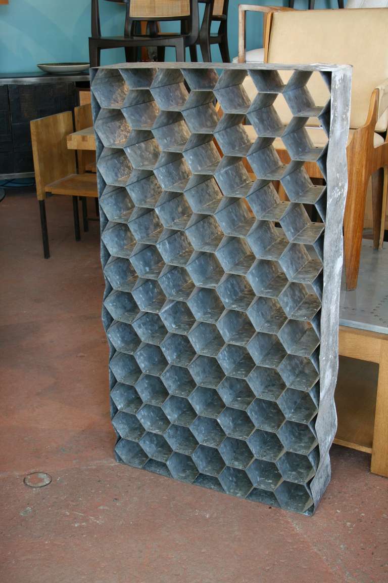 Metal Honeycomb Wine Racks In Excellent Condition In Pound Ridge, NY