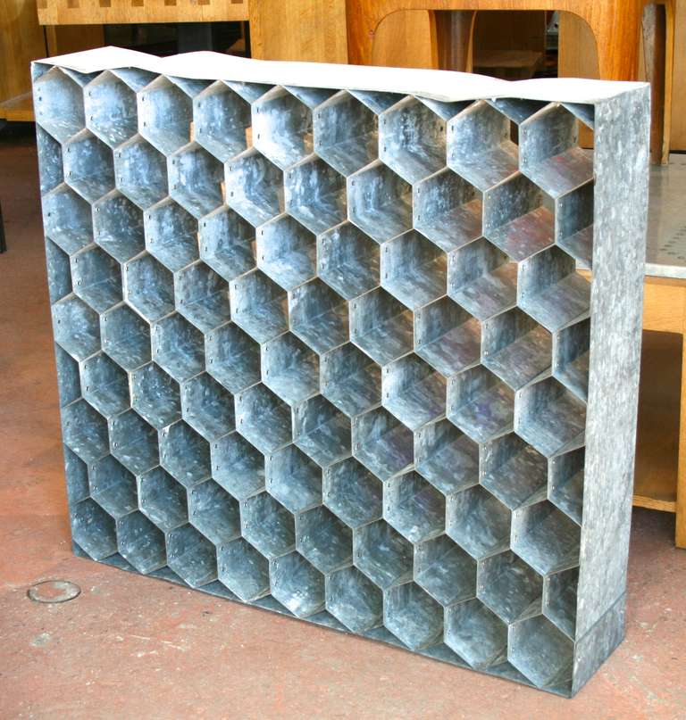 Mid-Century Modern Metal Honeycomb Wine Racks