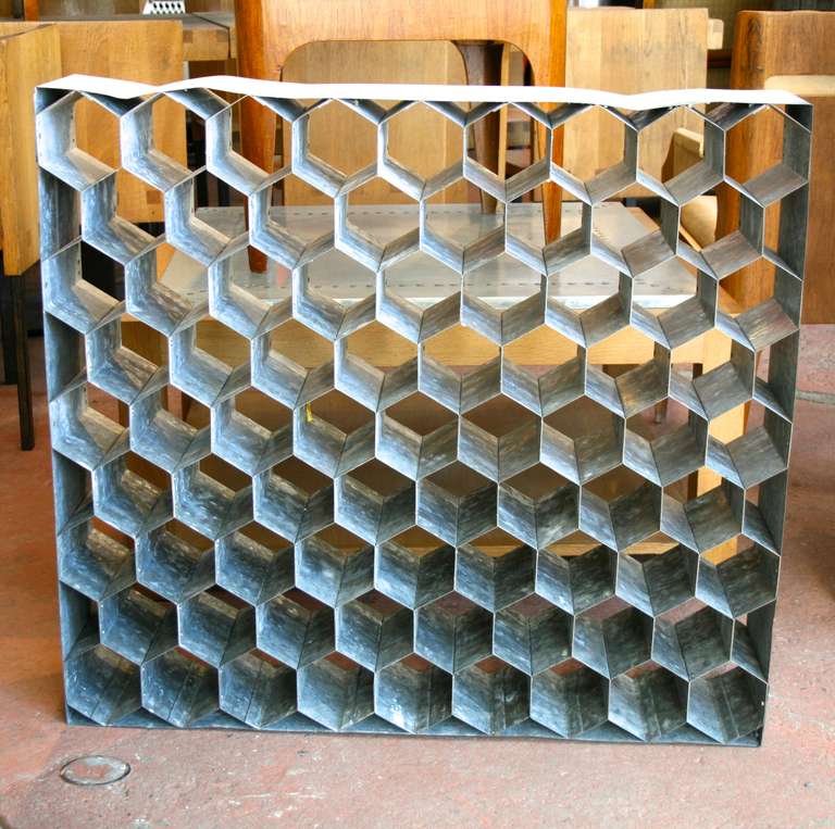 Mid-20th Century Metal Honeycomb Wine Racks