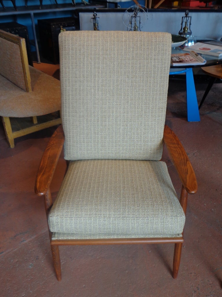 Mid-20th Century Pair of Danish Modern Teak High Back Arm Chairs