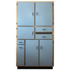 1950s French Kitchenette Ten-Door Cabinet