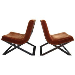 Pair of Steel Slipper chairs