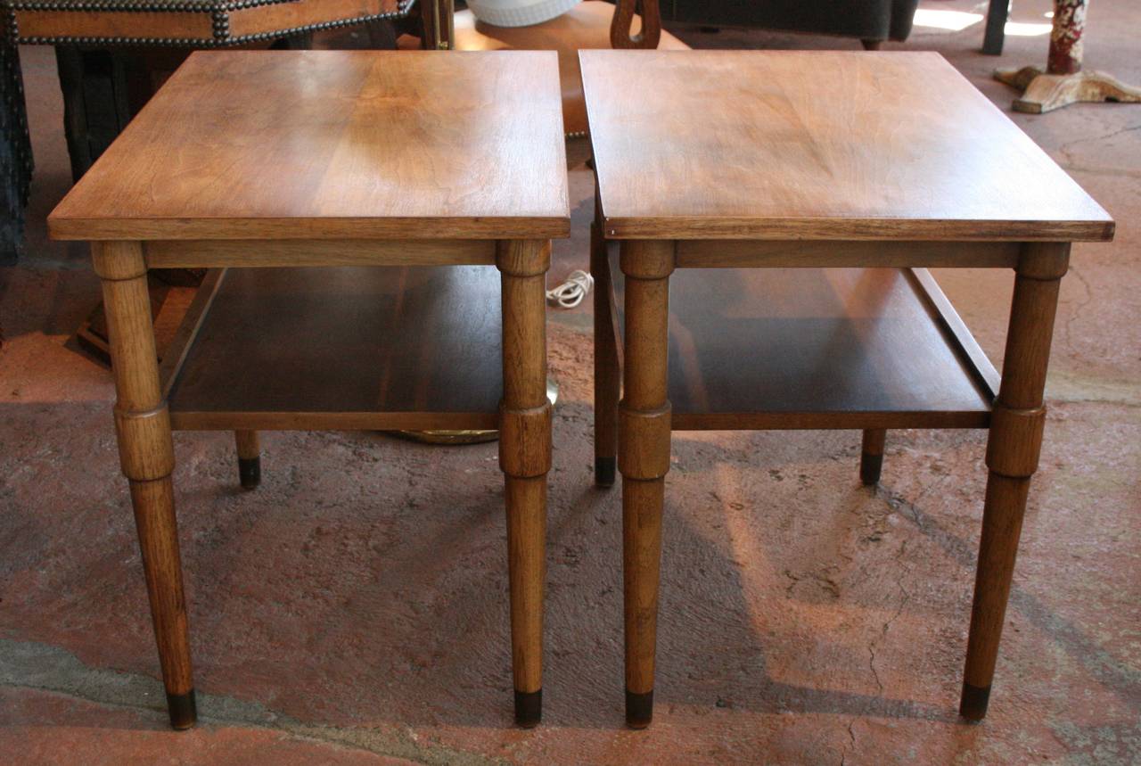 Mid-Century Modern Pair of Drexel Walnut End Tables