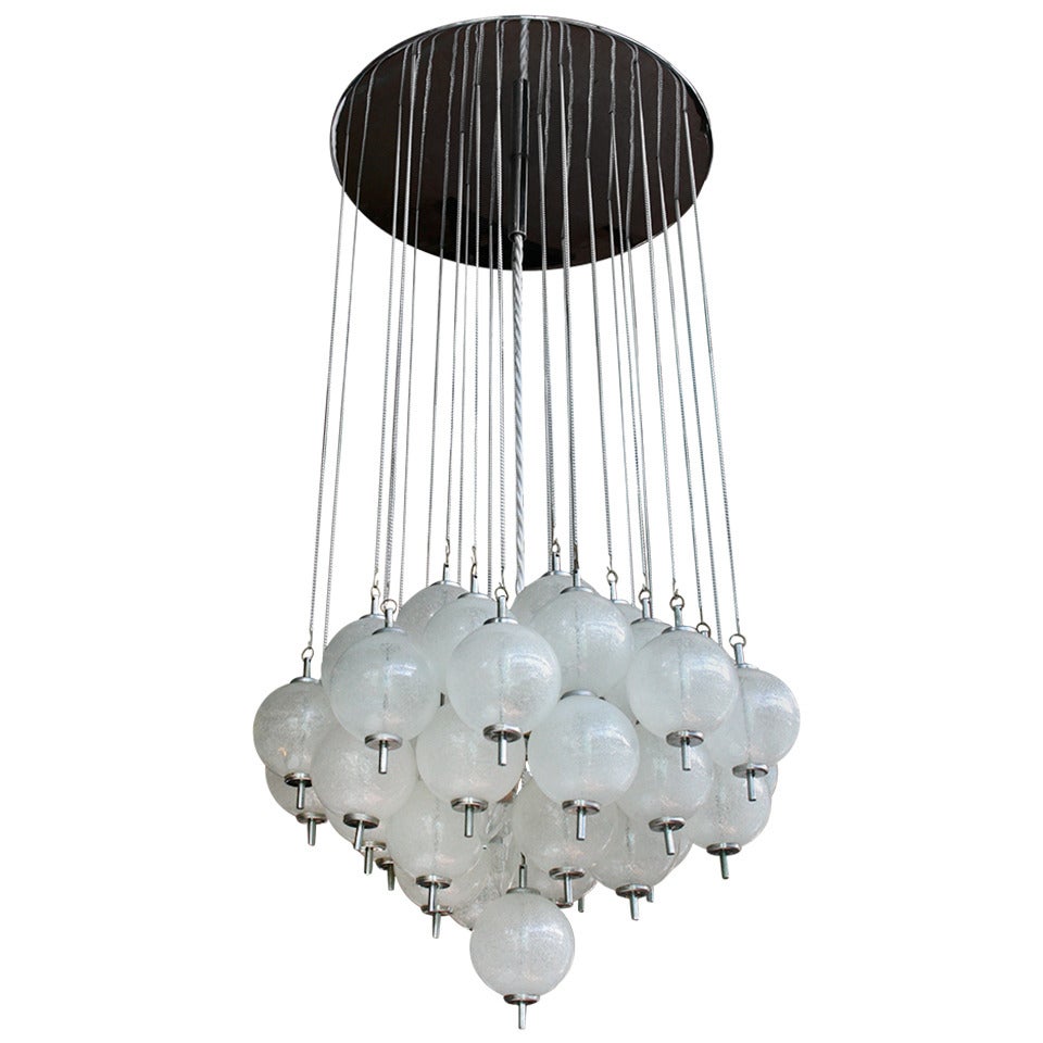 Italian Cascading Bubble Glass Ball Chandelier