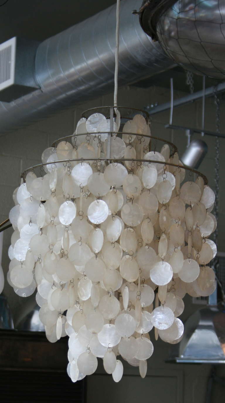 Danish Verner Panton Shell Chandelier for Luber Switzerland