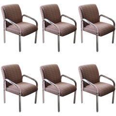 Set of Six Signed Lucite Lion in Frost Chairs