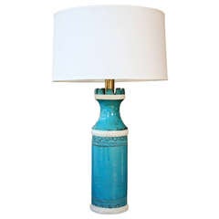 Turquoise Bitossi Lamp