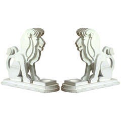 Vintage Pair Of Wood Lions
