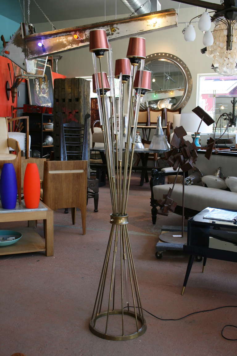 Fontana Arte Glass and Brass Floor Lamp In Excellent Condition In Pound Ridge, NY