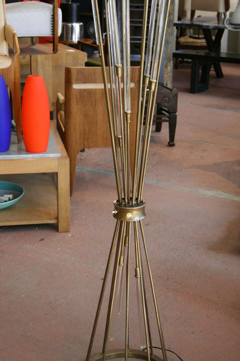 Fontana Arte Glass and Brass Floor Lamp 1