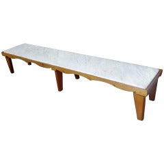 7ft Long Marble and Wood Coffee Table or Bench