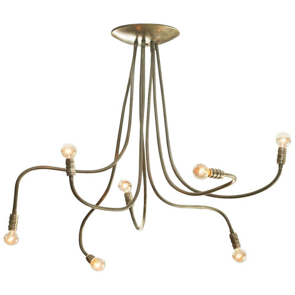 Brushed Brass Meander Chandelier