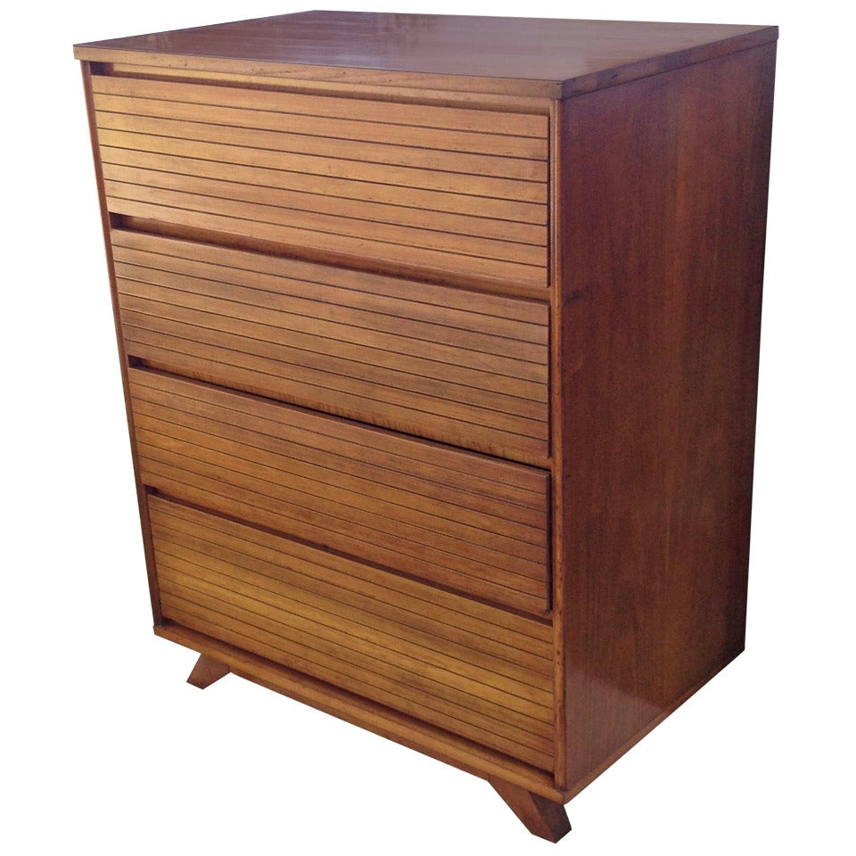 Mid-century walnut chest of drawers