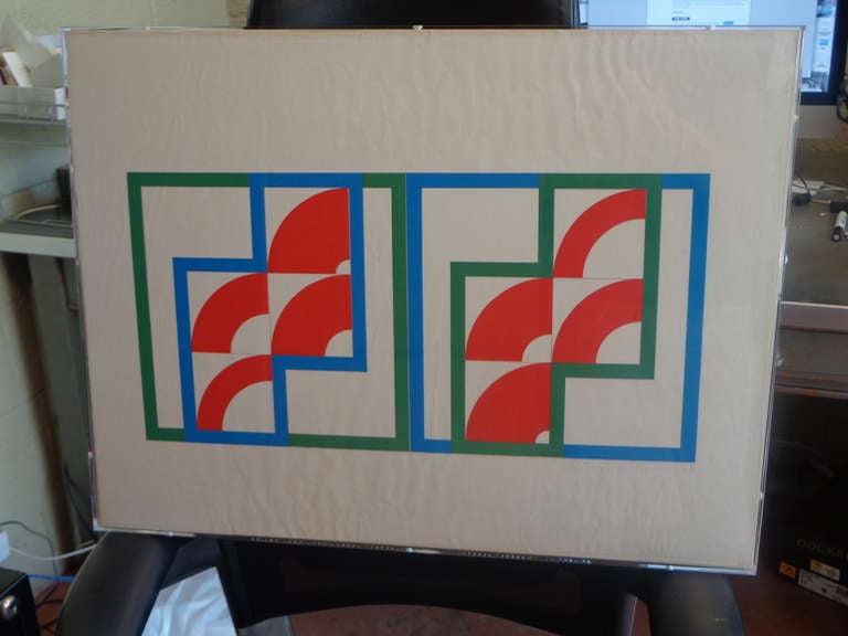 Gordon House Screenprint for RIchard Hamilton, "Eight Red Arcs", 1964