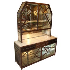 Art Deco Fer Forge Mirrored Cabinet