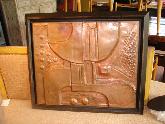 Cubistic copper relief