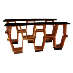 Pair of  geometric consoles