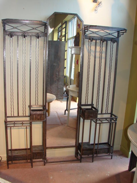 Art Deco fer forge coat stand