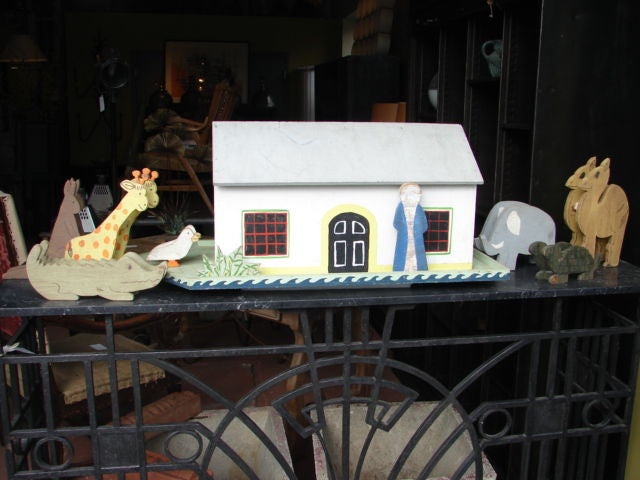 Mid-Century Modern Large mid century hand crafted Noah's Ark