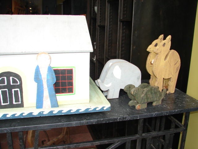 Large mid century hand crafted Noah's Ark In Good Condition In Pound Ridge, NY