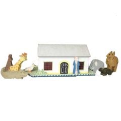 Retro Large mid century hand crafted Noah's Ark