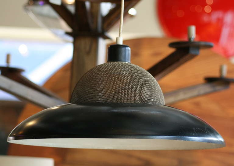 Pair of Italian Brass Mesh Pendant Lights