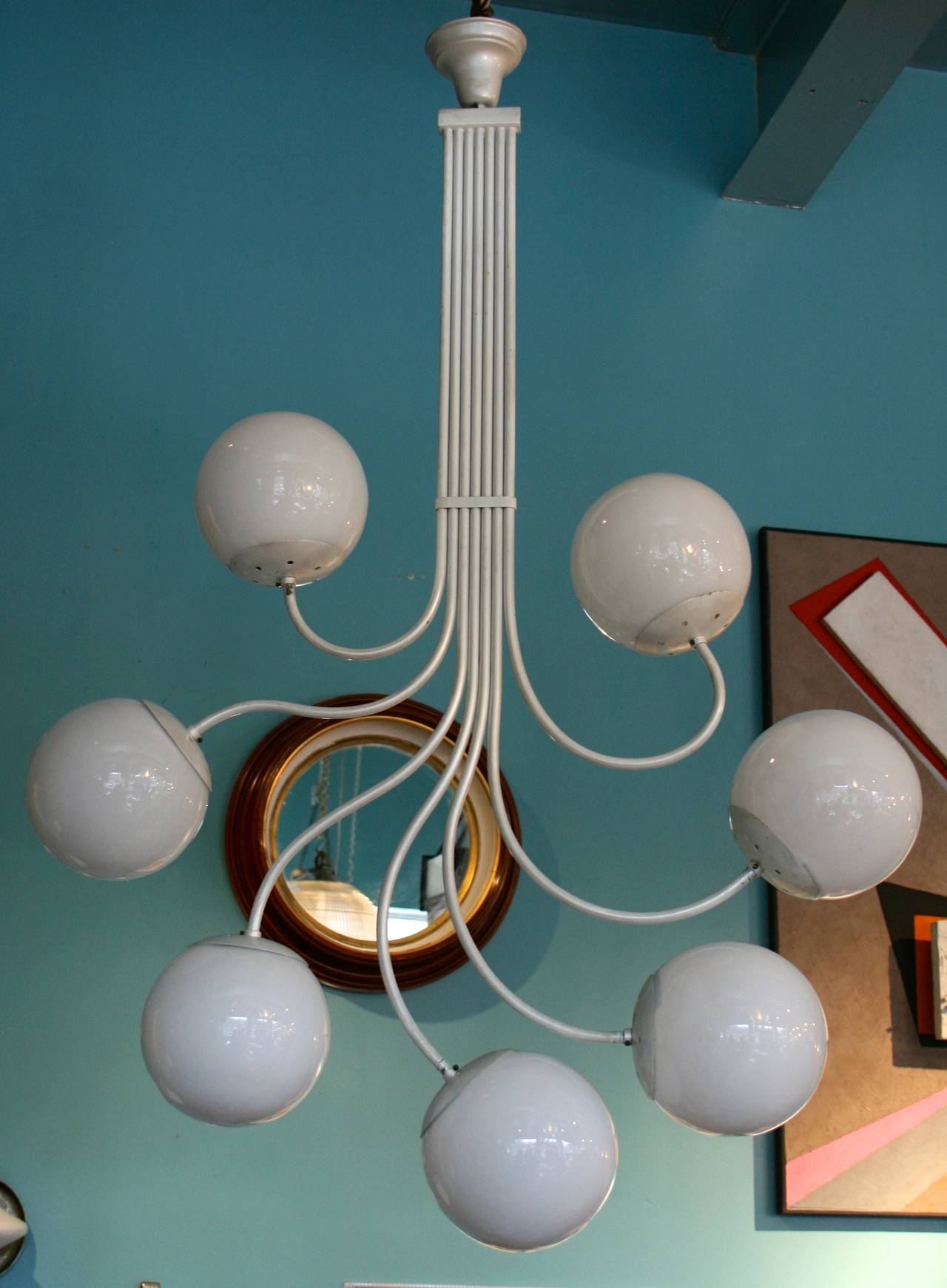 Italian Glass Sphere Chandelier by Gino Sarfatti