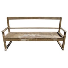 Vintage Large oak garden bench