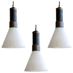 Set of Three Stilnovo Pendants