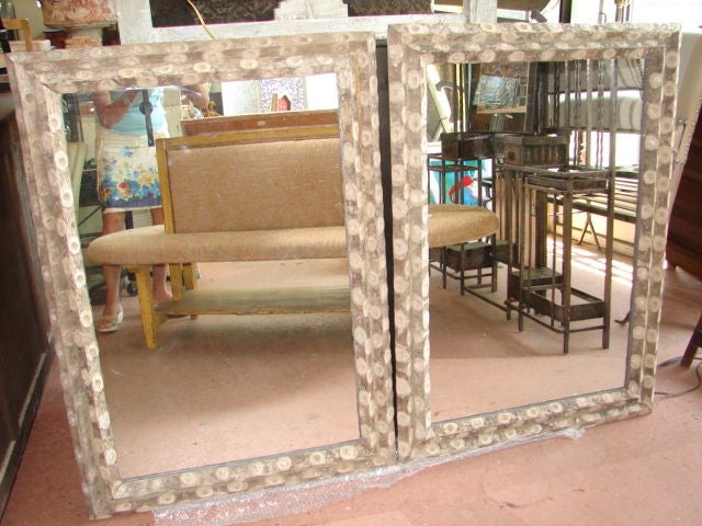 Pair of French oyster stick mirrors 3