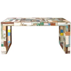 Scrapwood two drawer console table