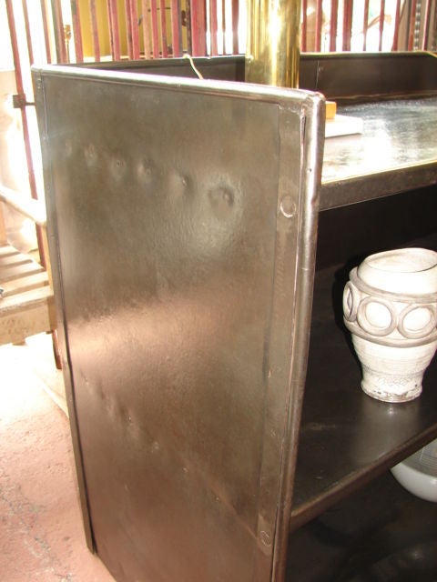 Pair of Original French Steel Sideboards 1