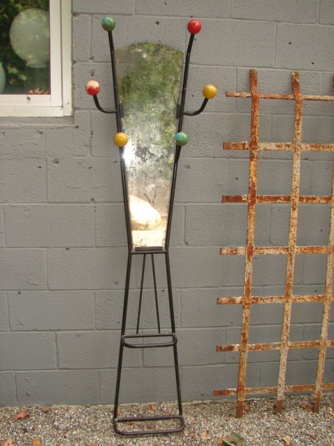 French Atomic mirrored coat stand