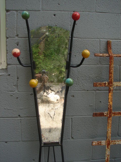 Mid-20th Century Atomic mirrored coat stand