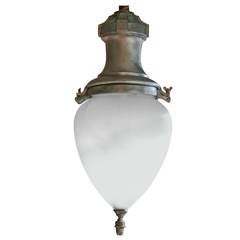 Large Metal and Glass Hanging Pendant Light 3