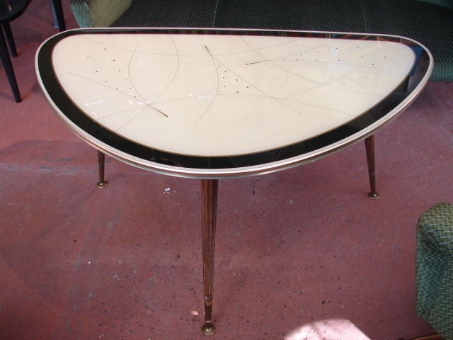 Reverse Painted Glass side table by Jese Mobel