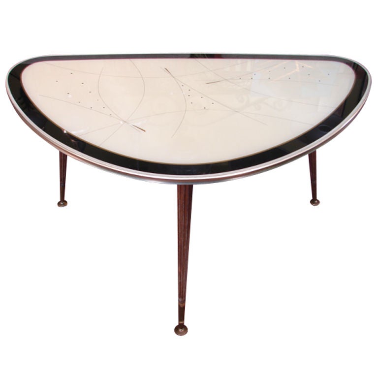 Reverse Painted Glass side table by Jese Mobel at 1stDibs